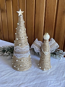 Dekorácie - Vianočné dekorácie  (set (stromček+anjelik)) - 16059778_
