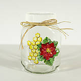 Nádoby - Ručne maľovaná dóza med a vianočná ruža - 16060687_
