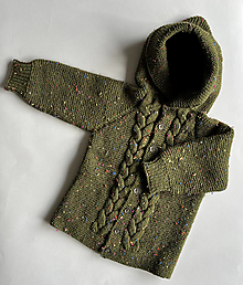 Detské oblečenie - Detský svetrík s kapucňou  (Zelená) - 16058743_