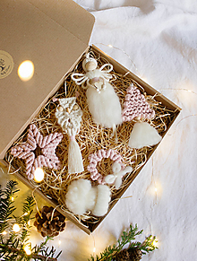 Dekorácie - makramé boxy (pastelové Vianoce) - 16061061_