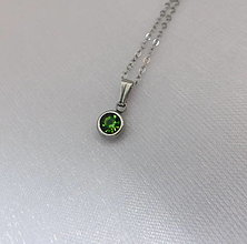 Náhrdelníky - Oceľová retiazka s MiNi medailónikom  (Zelená) - 16063603_