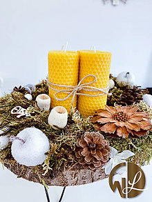 Náhrdelníky - Adventné sviečky z včelieho vosku - 16063863_