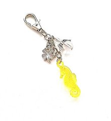 Kľúčenky - Kľúčenka "morský koník" s anjelikom (žltá) - 16060893_