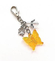Kľúčenky - Kľúčenka "motýľ" s anjelikom (oranžová) - 16061291_