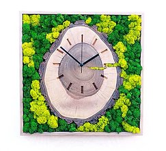 Hodiny - Machový obraz s hodinami - orech - 16061296_