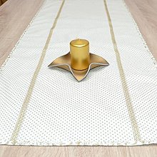 Úžitkový textil - KORINA- zlaté bodky na smotanovej - vianočná štóla - 16063437_