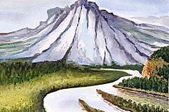Obrazy - Pokojná hora. Akvarelová maľba. - 16063619_