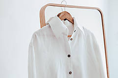 Blúzky a košele - Ľanová košeľa oversized - Vrana (ivory) - 16062694_