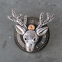Brošne - Brož se jelenem na ciferníku - 16065935_