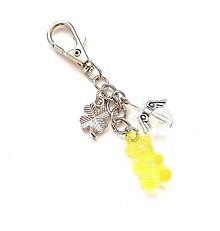 Kľúčenky - Kľúčenka "macko" s anjelikom (žltá) - 16064317_
