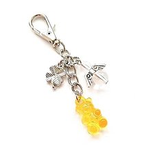 Kľúčenky - Kľúčenka "macko" s anjelikom (oranžová) - 16064318_