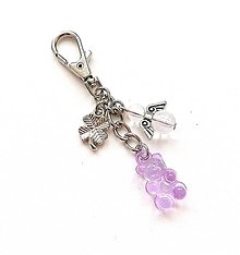 Kľúčenky - Kľúčenka "macko" s anjelikom (fialová) - 16064321_