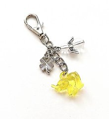 Kľúčenky - Kľúčenka "slon" s anjelikom (žltá) - 16064386_