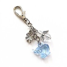 Kľúčenky - Kľúčenka "slon" s anjelikom (modrá) - 16064389_