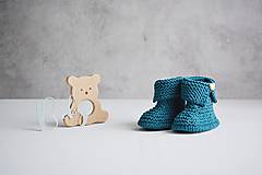 Detské topánky - Papučky pre bábätko - petrolejová - 16065195_