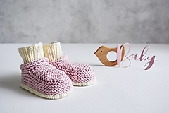 Detské topánky - Papučky s dvojitým efektom - ružová/krémová - 16065281_