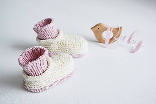 Detské topánky - Papučky s dvojitým efektom - ružová/krémová (Krémová/ružová) - 16065301_