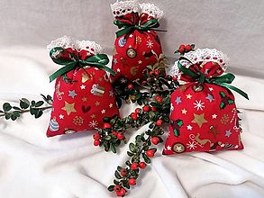 Úžitkový textil - Vianočné vrecúška - Ozdoby na stromček - 16064625_