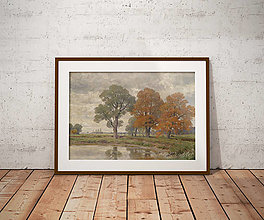Kresby - Art Print| Pastva pri rybníku - 16064908_
