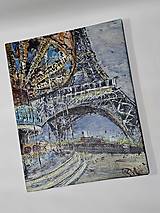 Obrazy - Carousel and Eiffel tower (print na plátno) - 16067168_