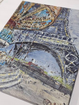 Obrazy - Carousel and Eiffel tower (print na plátno) - 16067173_