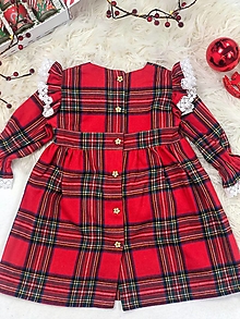 Detské oblečenie - Vianočné kárované šaty pre deti - 16065277_