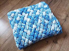 Detský textil - Puffy deka pre bábätko  (Modro-biela) - 16064683_