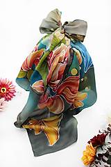 Šatky - Ručne maľovaná hodvábna šatka -  Orchidea - 16069887_