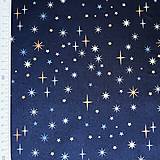 Textil - nočné hviezdy, 100 % bavlna Francúzsko, šírka 140 cm - 16069472_
