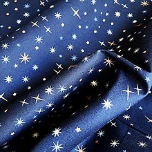 Textil - nočné hviezdy, 100 % bavlna Francúzsko, šírka 140 cm - 16069475_