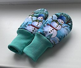 Detské doplnky - Softshellové rukavice-vánoční sněhulák - 16071591_