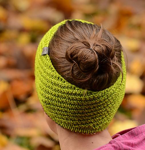 Šály a nákrčníky - 3_in_1 (nákrčník, dvojvrstvová čelenka, čapica v jednom) zelená-fialkastá, 100% merino - 16069978_