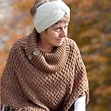Čiapky, čelenky, klobúky - BOUCLÉ alpaca čelenka (smotanová) - 16071648_