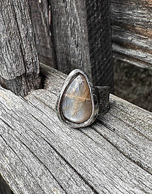 Prstene - Slnečný kameň kvapka - prsteň - 16069426_