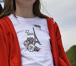 Topy, tričká, tielka - Spomienky na Paríž - tričko na želanie - 16070156_