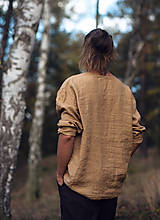 Pánske oblečenie - Lněná košile medová - 16071332_