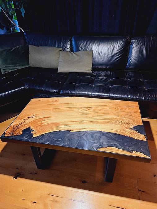 Nábytok - Konferenčný stolík - čierna perleť - 16068242_