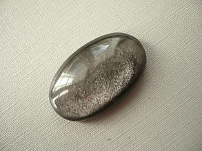 Minerály - Kabošon - obsidián stříbrný 28 mm, č.13f - 16070395_