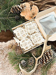 Dekorácie - Veľké makramé vianočné gule karamel/biela (Biela) - 16068570_