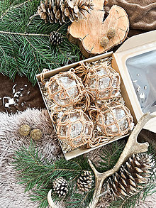 Dekorácie - Veľké makramé vianočné gule karamel/biela (Hnedá) - 16068572_