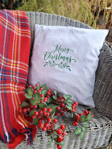 Úžitkový textil - Poťah na vankúš Merry Christmas - 16075865_