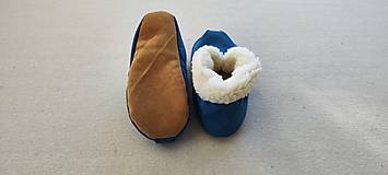 Ponožky, pančuchy, obuv - Vlnienka Barefoot papuče 100% Merino Baranček wool Slippers / Capačky  Softshell Petrol blue - 16074032_