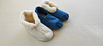 Ponožky, pančuchy, obuv - Vlnienka Barefoot papuče 100% Merino Baranček wool Slippers / Capačky  Softshell Petrol blue - 16074034_