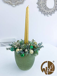 Dekorácie - Vianočná ikebana so sviečkou - 16072620_
