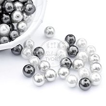 Korálky - (1230) Sklenené perly, 8 mm - 20 g (cca 30ks) - 16071792_