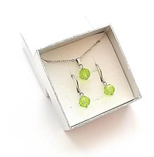 Sady šperkov - Sada brúsené guličky 8 mm + oceľ (zelená svetlá) - 16075504_