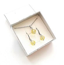 Sady šperkov - Sada brúsené guličky 8 mm + oceľ (žltá svetlá) - 16075513_
