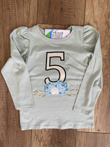 Detské oblečenie - Narodeninové oblečenie (Narodeninové tričko s číslom 5) - 16076535_