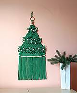 Dekorácie - Macramé vianočný stromček zelený - 16075036_