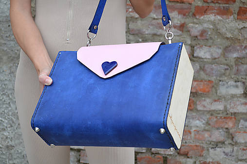 Hana Odzuzičky kožená kabelka veľká (Modro-ružová)